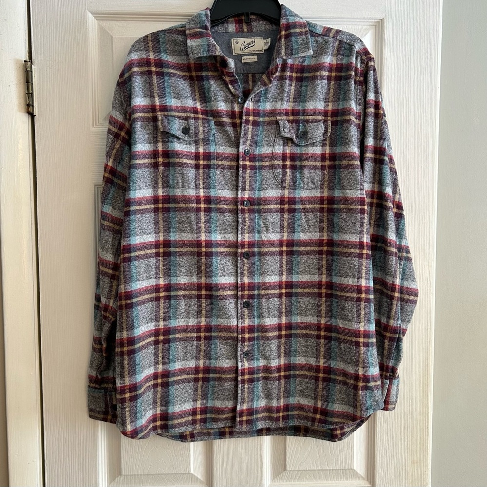 Grayers Clothiers Men Flannel 100% cotton gray, teal, purple, red, yellow Large
